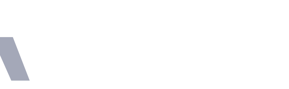 Logo de Ronin en blanc, avec un R stylisé gris clair, sur fond transparent.